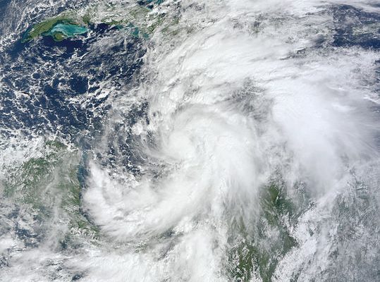 Hurricane Sandy on its path